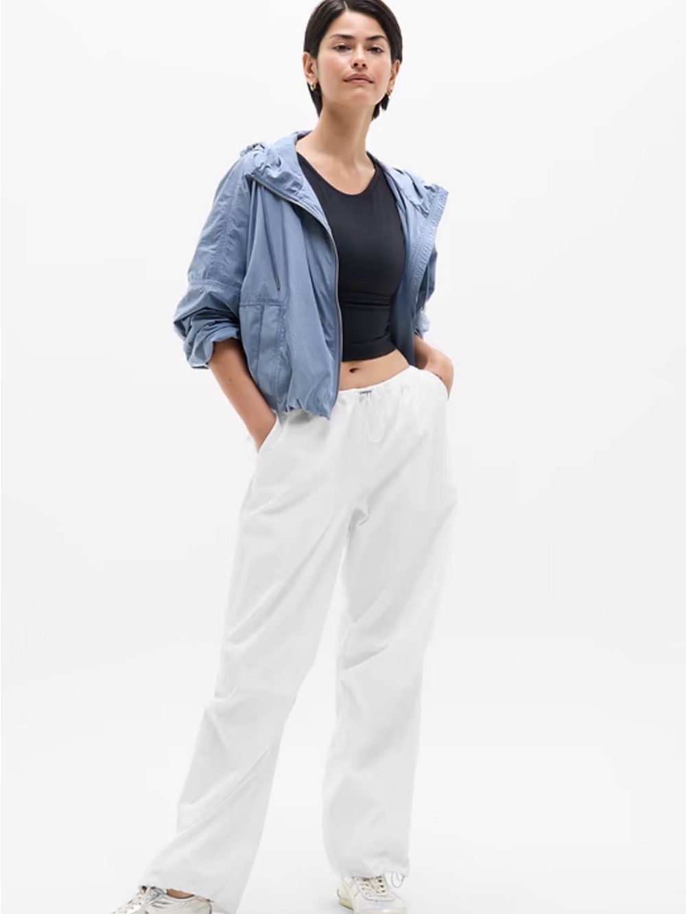 NWOT ATHLETA midday low rise poplin pants white XS